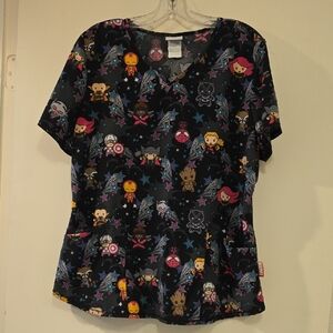 Marvel Black Character Print Blouse